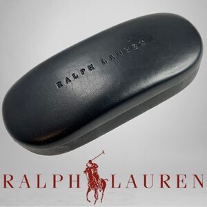 RALPH LAUREN Black Hinged Hard shell Felt Lined Glasses Case
